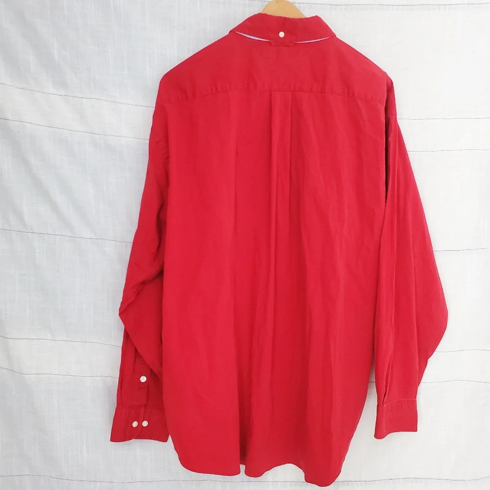 Vintage Tommy Hilfiger Classic Red Men's Shirt‎ Sz:XXL